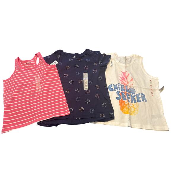 NWT Lot of 3 Girls Summer Tops One Short Sleeve Two Tank Tops Size XL (14-16) - Picture 1 of 4